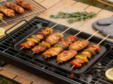 Non-Stick Grilling Tray,13.7x7.2in Rectangular Meat Vegetable Pan with Handle and Drain Holes,Heavy V1369-AZ3-W-14640