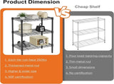 CARLA HOME 3-Tier Adjustable Metal Storage Shelves Wire Rack Organizer for Kitchen, Pantry, Bathroom LSB-36202