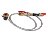CO2 Universal External Hose Adapter G5/8-14 36in Dual Valve Soda PTFE Hose with ASA3000psi Gauge V1294-YM0901-3113210029311