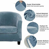 Velvet Cover Armchair Club Set Deux Pieces Extensible Living Room Chair Cabriolet Tub with V1237-MS-626-127