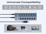 ACASIS HS-707MG-10G 7-in-1 USB 3.2 Gen2 10Gbps Docking Hub w AC for PC Laptop V28-ELEACAHS707MG10G