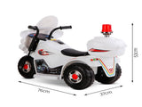 Rigo Kids Electric Ride On Police Motorcycle Motorbike 6V Battery White RCAR-MBIKE-WH