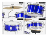 Karrera Mini 4-Piece Children Drum Kit Set Wooden with 2 Toms Bass Pedal Snare Stool Metallic B 4PC-DRUM-BU