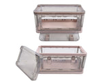 Stackable Storage Bin 35L Pink Double Door 4 Wheel Foldable Stackable Storage Box for Office Home V1294-YM0523-3117220007811