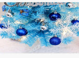 60cm Blue Mini Christmas Tree Set Includes Star Topper, Letter Sign, Ornament Balls & Snowflake V1232-LSSDS-002