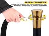 Crowd Control Stanchion, Set of 6 Pieces Stanchion Set, Stanchion Set with 5 ft/1.5 m Black Velvet V952-GLZHSHRSJTHG69AV4V0