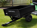 Kartrite Heavy Duty Dump Cart 270kg Capacity Pneumatic Tyres Quick Release Pedal Removable Tail TLY-SPR-39C-BK