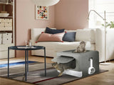 Foldable Fully Enclosed Hooded Cat Litter Box Self-Cleaning Kitty Toilet w Tray V767-P-ZM118