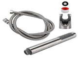 3Pcs/Set Stainless Steel Hand Shower Brushed Round Single Shower Head with Hose Fixed Holder V1294-YM0714-3112210093011