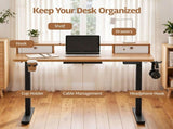 Artiss Electric Standing Desk Height Adjustable Home Office 120cm Oak HASD-ET156E-SHELF-BKWD-AB