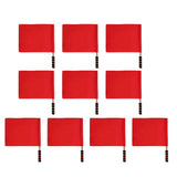 Set of 10 Red Referee Flags with Ergonomic Sponge Handles, for Soccer, Volleyball, Football and V1366-AZ2-W-17212