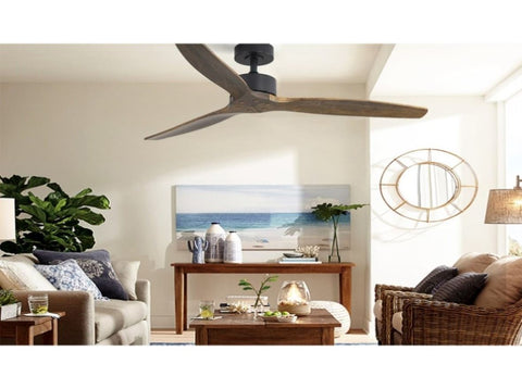 Devanti 52'' Ceiling Fan AC Motor 3 Blades w/Remote - Dark Wood CF-B-52-NL-142-DW