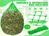 4 Pcs Hay Bags for Horses 40 Inch Slow Feed Hay Nets Bag for Horses Goats Sheep Oxford Hanging V1192-AZ-W-3105