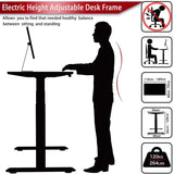 AMZ Electric Height Adjustable Standing Desk 160x80cm Sit Stand Desk Top for Home Office V255-AMZ-160-DM-WHITE