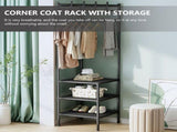 Garment Rack With Shelves Metal Clothes Rack Black 1 Set V1370-AZ4-16855
