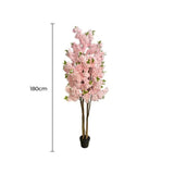 Flowering Artificial 180cm Pink Cherry Blossom Tree V637-DP75277KD