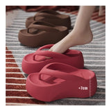 Sandals, 7CM Thick Sole Height-Increasing Flip Flops for Women, Summer Comfort Sandals for Beach & V1107-957-31224-BEG1