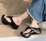 Women's Summer EVA Platform Flip Flops Outdoor Anti-Slip Beach Sandals Comfortable Thong Slippers V1107-957-29991-RED6