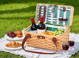 Alfresco 2 Person Picnic Basket Set Wooden Cooler Bag Plates Outdoor Insulated PICNIC-2PPL-COOLER-STRAP