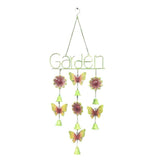 Hanging 'Garden' Sign w Butterflies Bells 95cm V637-24857GDN