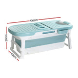Weisshorn Foldable Bathtub Portable Folding Water Spa with Cover Plate 136x62cm FB-PP-136-BL