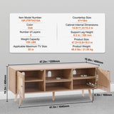 VEVOR Rattan TV Stand, Boho TV Cabinet for 55 inch TV, Mid Century Modern TV Stand, Rattan TV V952-TBDSJ47INXMSQ9ZW3V0