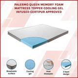 Queen Cooling Gel Memory Foam Mattress Topper CertiPUR-US Certified Foam V63-835381