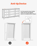 9 Drawer Dresser, Wooden Chest of Drawers with Sliding and Anti-tip Device, Retro Minimalist Dresser V952-FGFCTJ3L9C57RT2W8001V0