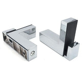 4 Pcs F Shape Glass Clamps Wall Mount Adjustable Shelf Brackets Chrome, 6 to 28 mm V1188-MS-527-017