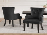 2x Artiss Dining Chairs Velvet French Provincial Armchair Black UPHO-D-DIN116-VEL-BKX2