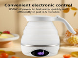 Foldable Electric Kettle with Handle 700ml Silicone Electric Kettle Touch Control Travel Kettle with V1192-AZ-W-11019