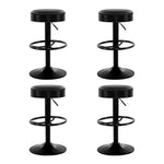 Artiss 4x Bar Stools Leather Padded Gas Lift Black BA-TW-T7009-CB-BKX4