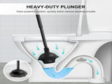 Toilet Brush and Plunger Set with Semi-Hidden Holder, Heavy-Duty Bowl Brush and Toilet Plunger for V1189-LC-AMZ-00161