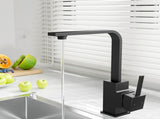 Cefito Kitchen Mixer Tap Mixer Square Sink Faucet Basin Laundry Black TAP-A-82H35-BK