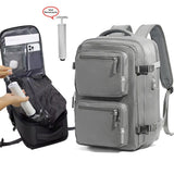 Grey 35L Vacuum Compression Travel Backpack with Manual Air Pump, Shoe Zone and 15.6" Laptop House V888-ELOSUNG55193-4
