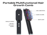 Green Vibrating Scalp Massager Comb - LED Therapy & Oil Infuser for Hair Growth V888-ELOSUNG26409
