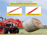Hay Spear 32" Bale Spear 1350 lbs Capacity, Bale Spike Quick Attach Square Hay Bale Spears 1.4" V952-CM36X810-1350HS01V0
