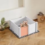Dogs Whelping Box, 980 x 980 x 460 mm, Plastic PVC Puppies Playpen with Height Adjustable Door and V952-GYZXZJZJSLZXOYTOYV0