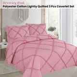 Beverley Pink 3 Pce Lightly Quilted Polyester Cotton Coverlet Set Queen V442-STT-COVERLET-BEVERLEY-PINK-QS