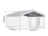 Outdoor Dog Kennel, 2 x 2 x 1.6 m Large Dog Kennel with Secure Lock, Outside Dogs Enclosures with V952-DXHWQSYS6565NAQH5002V0