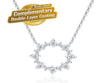 Radiant Sunflower Moissanite Pendant Necklace Sparkling Round Cut Halo Charm in Polished Silver, V1341-ZY-6HWU7YGH-MOISSANITE-PREMIUMS925