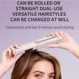 Pink Cordless 2-in-1 Hair Straightener and Curler - Rechargeable Mini Styling Tool with Ceramic V888-ELOSUNG56173-3
