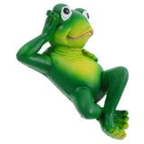 Set of 3 Green Resin Frog Figurines Outdoor Garden Decor Lawn Ornaments for Yard and Patio V1366-AZ2-W-18468