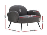 Artiss Armchair Boucle Charcoal Hanes UPHO-C-ARM-5101-CH