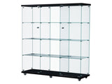 Stacked 169cm Tall Glass Display Cabinet 4 Tier DBOX1002-4-T-BK