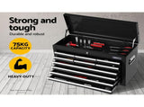 Giantz 10 Drawer Tool Box Cabinet Chest Toolbox Storage Garage Organiser Black TB-10DR-CHEST-BK