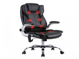 Artiss 8 Point Massage Office Chair PU Leather Black MOC-1223-BK