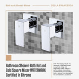 Bathroom Shower Bath Hot and Cold Square Mixer WATERMARK Certified in Chrome V63-847891