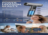 USB Rechargeable Wireless Hair Dryer White, High Power Negative Ion Hair Care, Quiet Fast Drying V1221-XM-LB1820-GM66