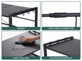 Artiss Kitchen Bakers Rack 40-60CMX78CM Metal Microwave Stand Black KR-MEL-2S-64-BK